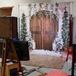 Rustic red carpet holiday photo booth rental Rustic red carpet holiday photo booth rental