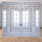 Elegant vintage white wall door photo booth backdrop. Elegant vintage white wall door photo booth backdrop.