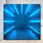 Blue tunnel lights modern contemporary photo booth backdrop Blue tunnel lights modern contemporary photo booth backdrop