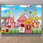 Circus carnival themed party photo booth backdrop. Circus carnival themed party photo booth backdrop.