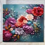 Bright colored flowers floral pattern photo booth backdrop Bright colored flowers floral pattern photo booth backdrop