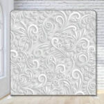 White floral on black background photo booth backdrop White floral on black background photo booth backdrop