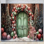 Balloon holiday Christmas door arch photo booth backdrop Balloon holiday Christmas door arch photo booth backdrop