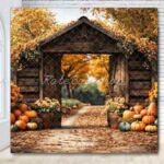 Rustic fall farm with pumpkins holiday Christmas photo booth backdrop Rustic fall farm with pumpkins holiday Christmas photo booth backdrop